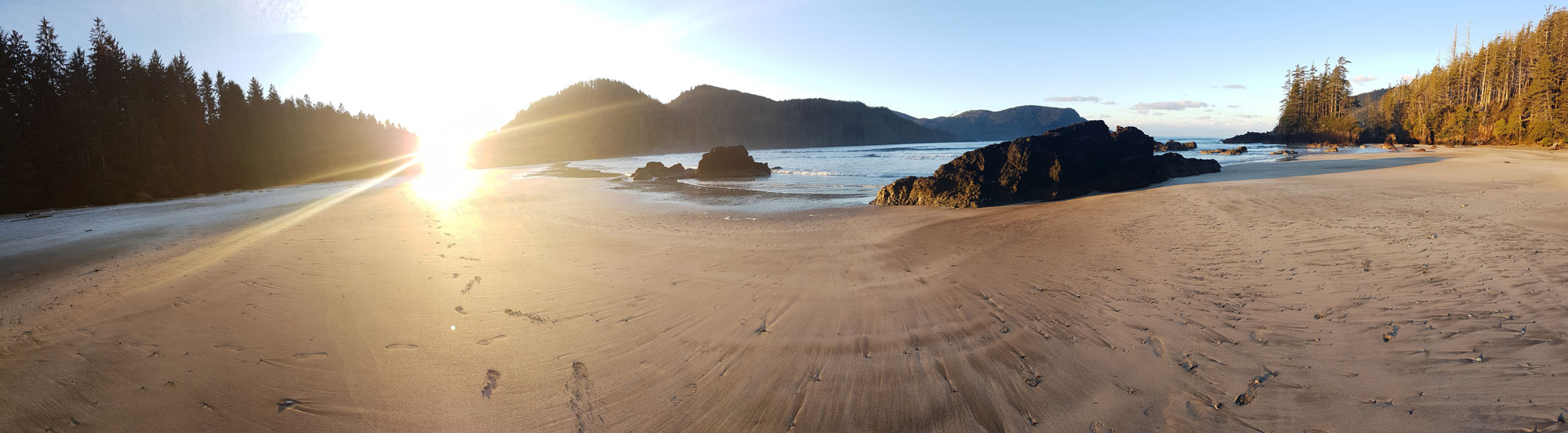 West Coast Canada beach at sunset