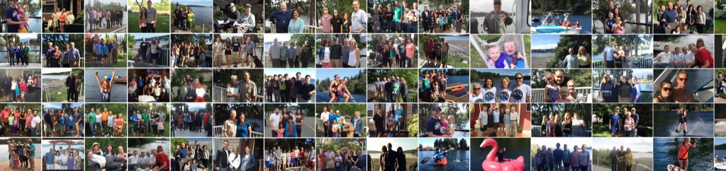 Collage of happy guests who have stayed at Lakeview Rental Homes