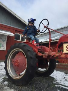 Farm fun on a tractor on Vancouver Island